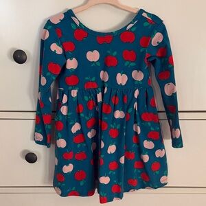 Hanna Andersson Apple Print Long Sleeve Skater Dress